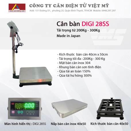 Cân bàn điện tử 300Kg - Digi 28SS 4