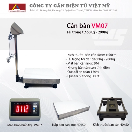 Cân bàn điện tử 150Kg Vm07 4