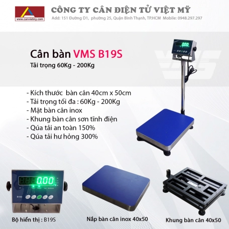 Cân bàn điện tử 500Kg - Vms B19s 5