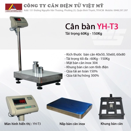 Cân bàn điện tử 150Kg Yht3 6