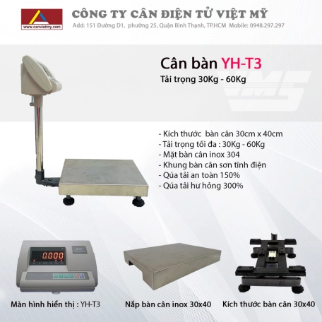 Cân bàn điện tử 150Kg Yht3 9