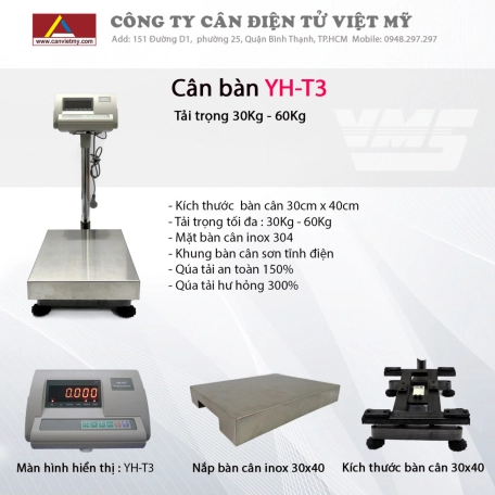 Cân bàn điện tử 300Kg Yht3 8