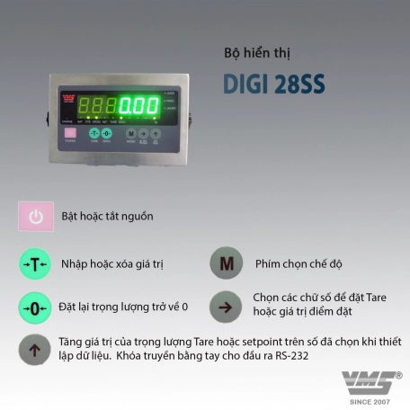 Cân bàn điện tử 500Kg Digi 28SS 4