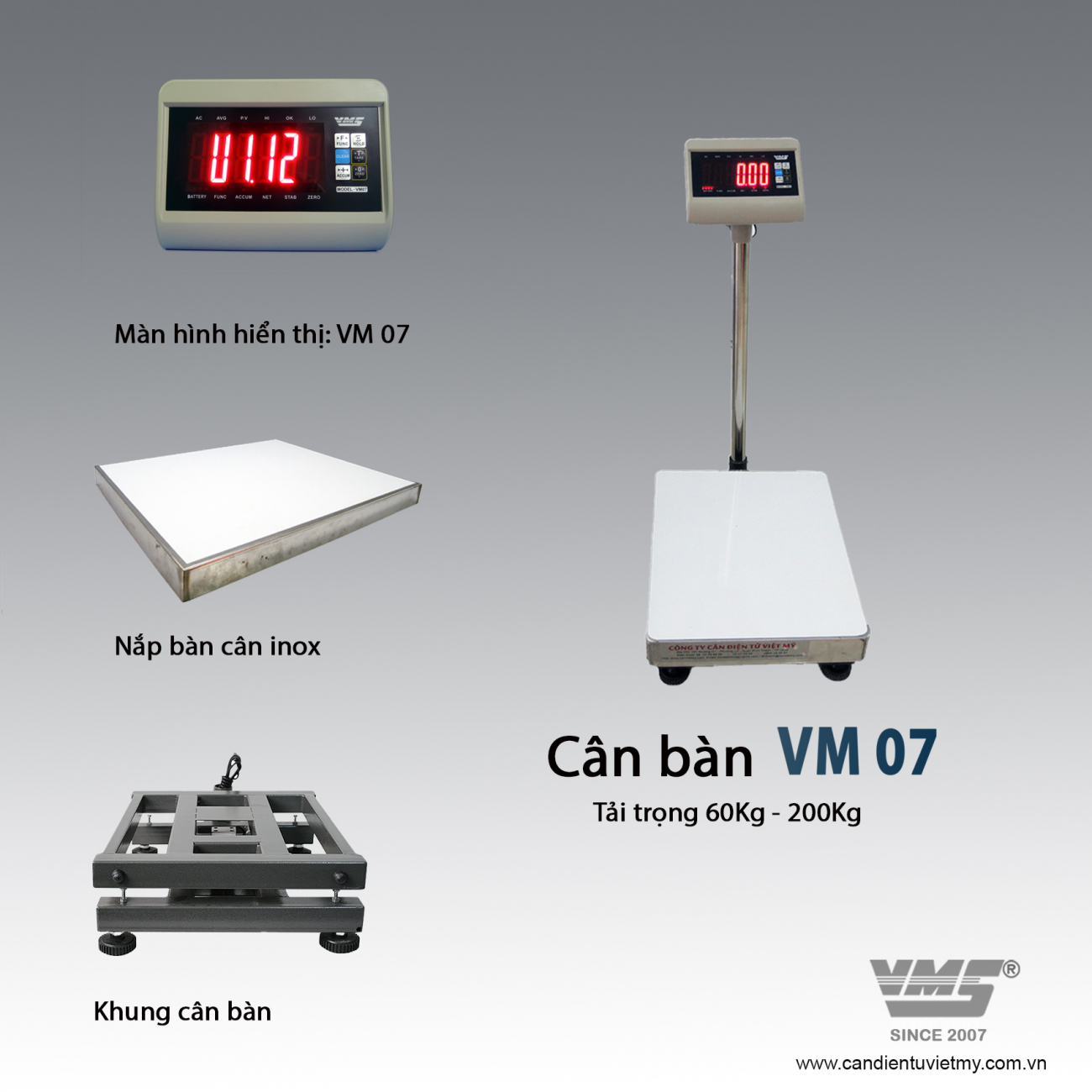 Cân bàn điện tử 200kg vm07 - 1
