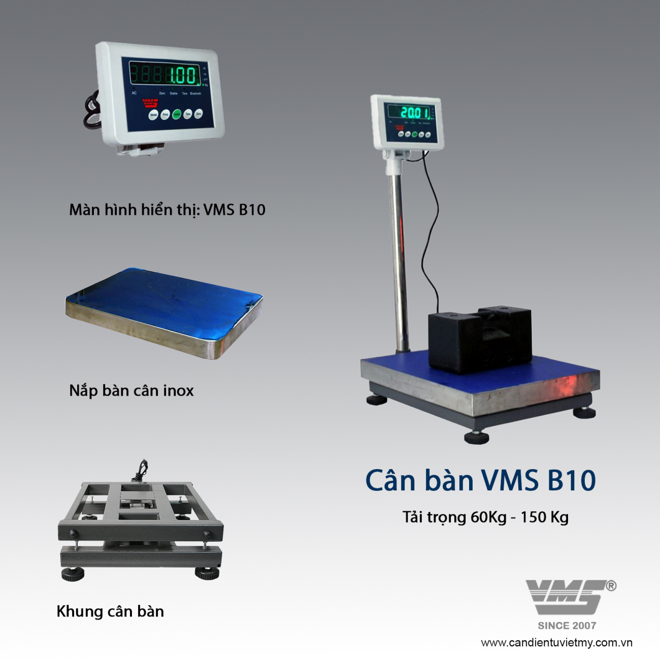 Cân bàn điện tử 200kg vms b10 - 1